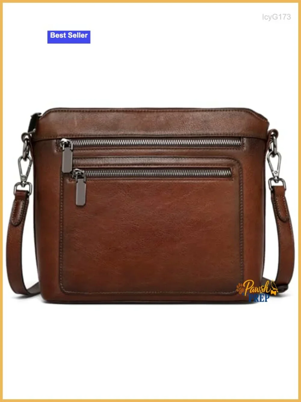 Genuine Leather Crossbody Bag Women Satchel Purse with Multiple Pockets